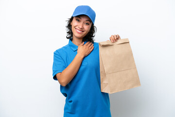 Woman over isolated background