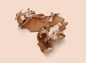 Map of Venezuela in old style, brown graphics in a retro style Vintage Style. High detailed 3d illustration