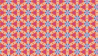 Abstract geometric flower design. Repeated seamless pattern for textile, wallpaper, wrapping paper, prints, surface design, inlay, parquet, web background or another accent etc