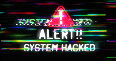 System hacked modern glitch concept 3d illustration © PerlaStudio