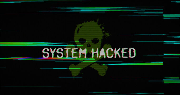 System hacked modern glitch concept 3d illustration