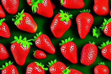 strawberries on white background-Generate AI