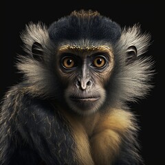 Obraz premium Aotus trivirgatus Monkey Generative AI