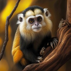 Fototapeta premium Callicebus dubius Monkey Generative AI