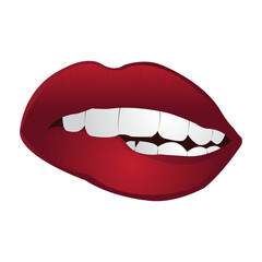 Lips vector illustration on white background