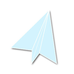 illustrazione con aeroplano in carta piegata su sfondo trasparente - obrazy, fototapety, plakaty