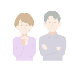 笑顔で喜んでいる、安心している様子の若い男女、夫婦