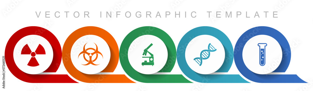 Poster science icon set, miscellaneous icons such as radiation, biohazard, microscope, dna and test tube fo