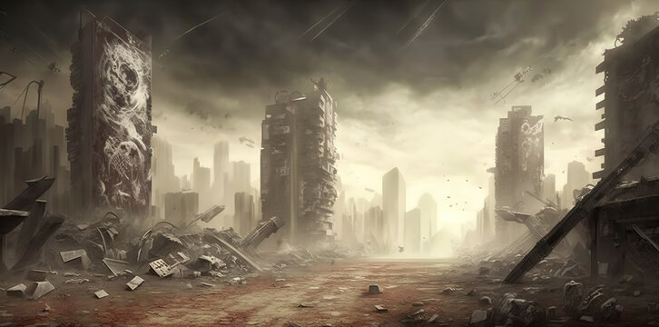 Apocalypse, ruined city 