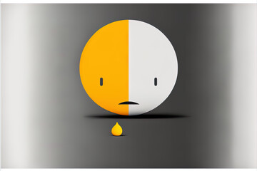 A Creative Illustration of a Sad Face Cartoon