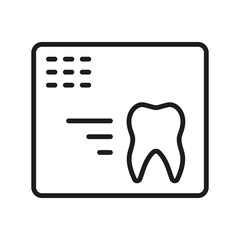Dental X-Ray Line Icon. Teeth Xray Linear Pictogram. Oral Medical Radiology Diagnostic. Stomatology Care. Dentistry Outline Symbol. Dental Treatment. Editable Stroke. Isolated Vector Illustration