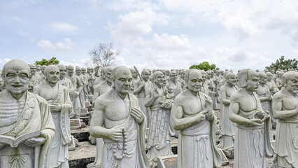 RIAU ARCHIPELAGO - WESTERN INDONESIA, February 8, 2023. One of iconic Monastery in Riau Archipelago named Ksitigarbha Bodhisattva Vihara or famously known as the Thousand Statues.