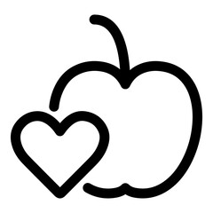 Healthy Food Thin Line Vector Icon.Vector illustration.Healthy Food For Heart Health Care 