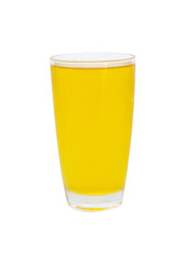 Tall glass of chrysanthemum flowers ice tea yellow isolated on cutout PNG. Chrysanthemum is a plant that originated in China. To drink to cure thirst add freshness to the body lower blood pressure.