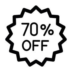 Promotion 70 percent discount splash effect concept Vector Icon.
