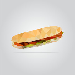 Polygonal abstract geometric low poly food eating menu restaurant fruit vegetables bevarages drink sweet hamburger fast food dessert coffee tea wine triangle pattern