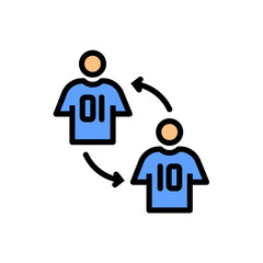 Icon Line Fill Color FIFA, soccer, football, football equipment, soccer foul, soccer player. Outline fill color icon editable file.