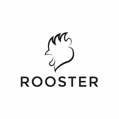 Abstract chicken logo design template. chicken logo simple and minimalistic vector illustration.