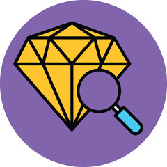 Diamond search Vector Icon
