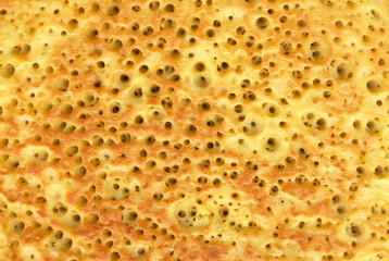 Textured background of delicious fried pancake