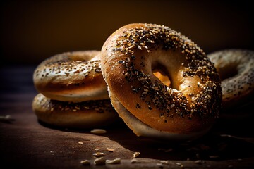 bagel with poppy seeds