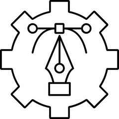 Pen Tool Settings Half Glyph Vector Icon which can easily modified 

