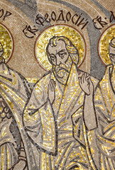 Fototapeta na wymiar Mosaic icon of St. Theodosius of Kiev Caves