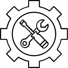 Configuration Half Glyph Vector Icon which can easily modified

