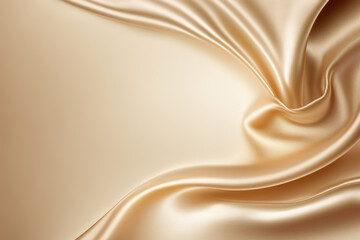 Obraz premium Rose Gold silk wavy fabric background with copy space . Generative AI