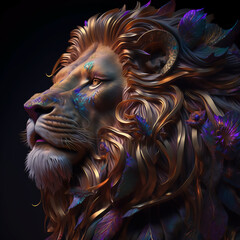 a royal lion, AI generated, AI, generated