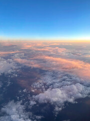 Cloudy sky at sunset, beautiful pink sunset