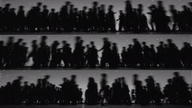 Abstract Walk Silhouettes 3D Video Animation