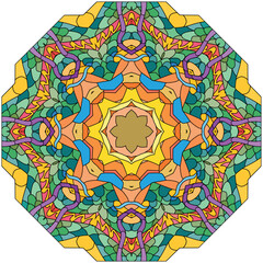 Colorful cute Mandalas. Decorative unusual round ornaments.