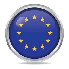 European Union Flag Gradient Button Circle