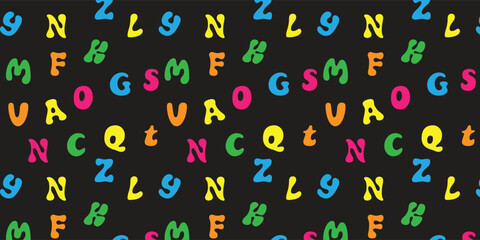 Bright background with letters.Beautiful background with multicolored letters.Template,wallpaper,pattern with letters