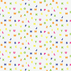 Bright background with letters.Beautiful background with multicolored letters.Template,wallpaper,pattern with letters