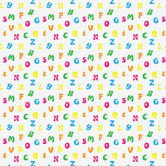 Bright background with letters.Beautiful background with multicolored letters.Template,wallpaper,pattern with letters