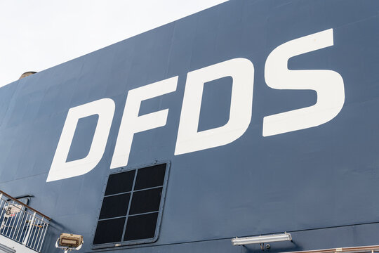 DFDS Funnel company Identifier on the Le Havre Ferry Cote D'Opale