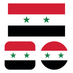Syria Flag In Rectangle Square And Circle
