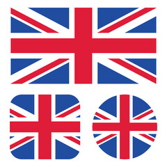 Uk Flag In Rectangle Square And Circle