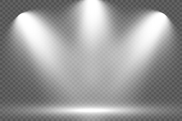 Realistic spotlights for lighting.Equipment for illumination.	
