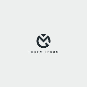 Alphabet letter MG GM logo minimal monogram icon design vector template