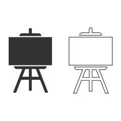 Easel icon. Exhibition set vector ilustration.