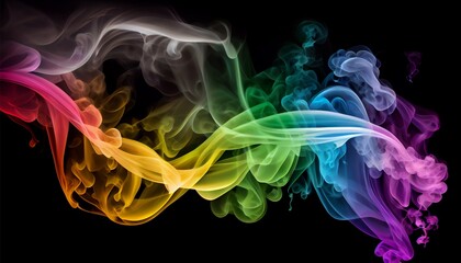 Smoke rainbow abstract background. Generative AI, Generative, AI