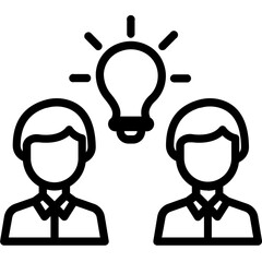 Collaborative Idea Half Glyph Vector Icon which can easily modified

