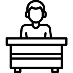Customer Services Half Glyph Vector Icon which can easily modified 

