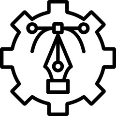 Pen Tool Settings Half Glyph Vector Icon which can easily modified 

