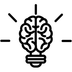 Brainstorm Half Glyph Vector Icon which can easily modified   © Design Linker