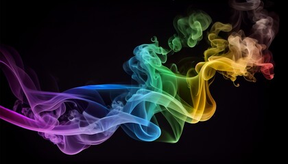 Fototapeta premium Smoke rainbow abstract background. Generative AI, Generative, AI
