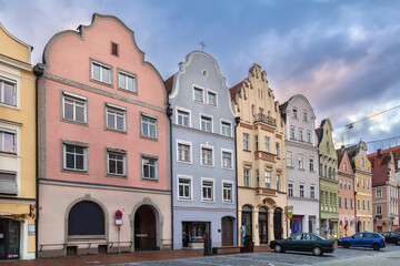 Fototapeta na wymiar Neustadt street in Landshut, Germany